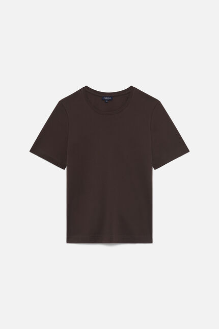 T-shirt thugo marron foncé femme