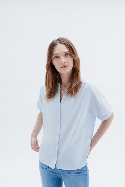 Camisa cado2 azul céu mulher