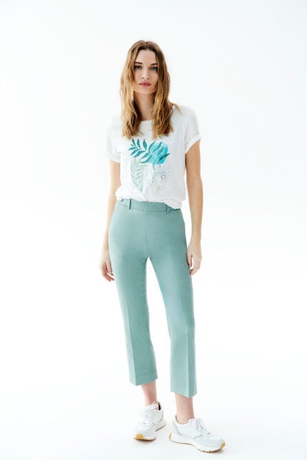 Pantalon phileas vert clair femme