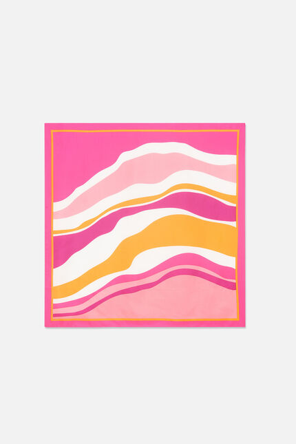 Foulard Line 100% soie rose fushia femme