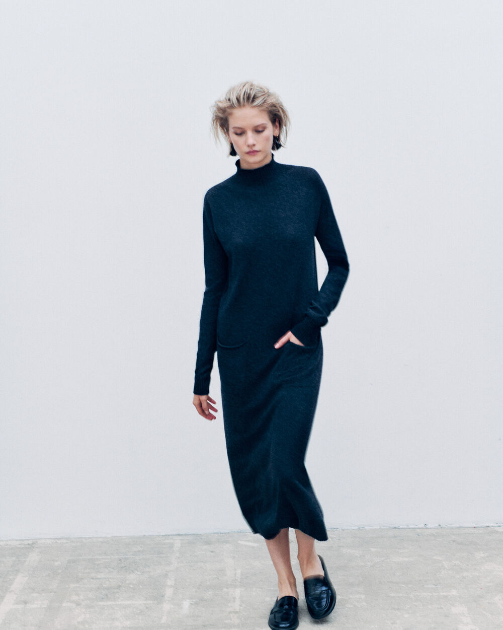 Rnora dress made in Italy dark grey woman