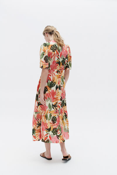 Robe tania rose corail femme
