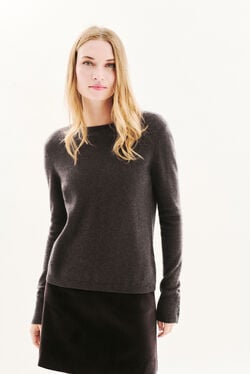 Jersey mzoan 100% cachemir marrón oscuro mujer