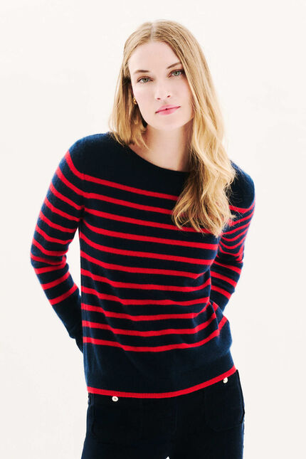 Maglione mzoely 100% cashmere blu navy donna