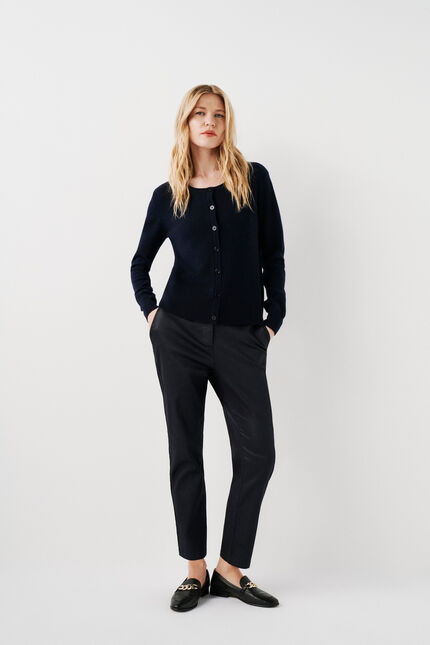 Gilet mcaroline 100 % cachemire bleu marine femme
