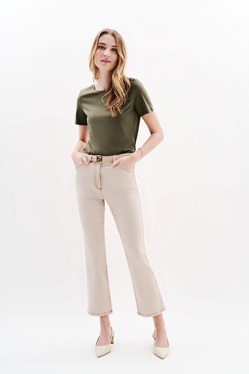 T-shirt tjaya vert kaki femme