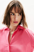 100% linen coraline shirt pink woman