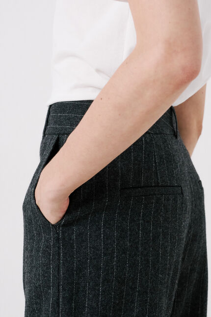 Pantalon pambre gris fonce femme