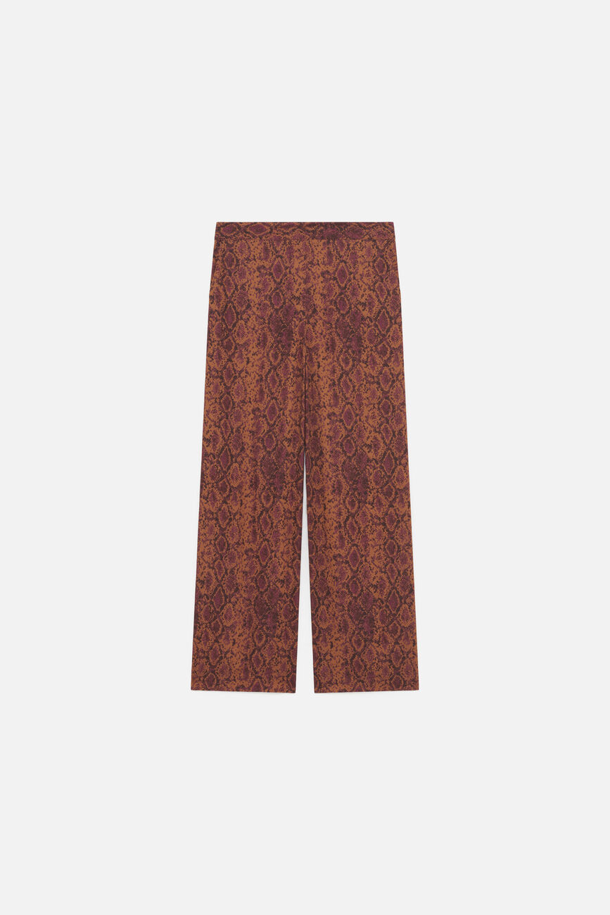 Pantalon Pandi Long marron cognac femme