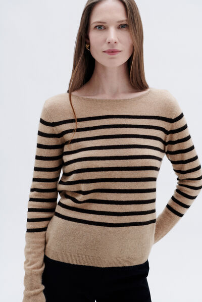 Pull mzoely beige femme