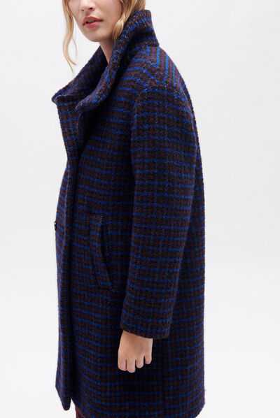Manteau auberive gris fonce femme