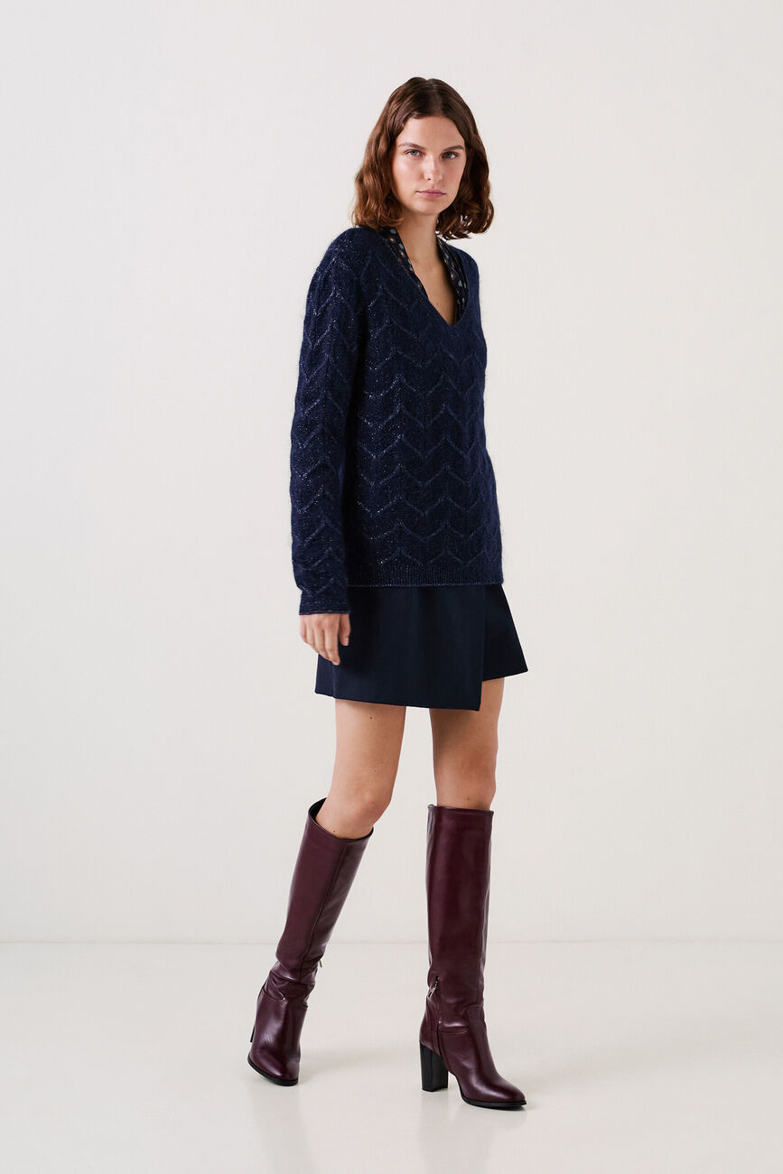 Sweater mstanley navy blue woman