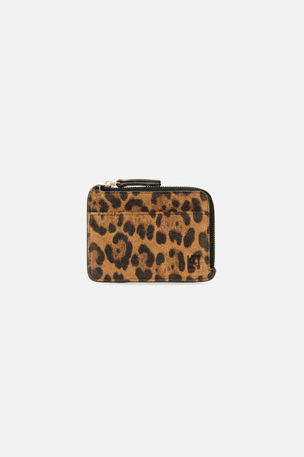 Porte-cartes Stanley4 en croûte de cuir camel femme