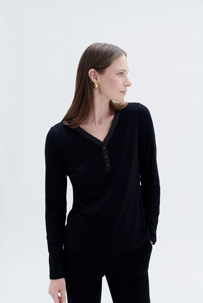 T-shirt tany noir femme