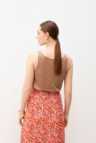 Top Nolwenn cammello donna