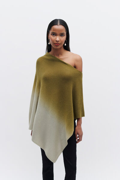 poncho baltidye vert kaki femme