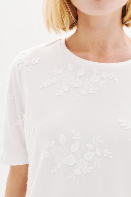 T-shirt Tflower ecru femme