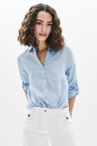 Csandinette 100% linen shirt sky blue woman