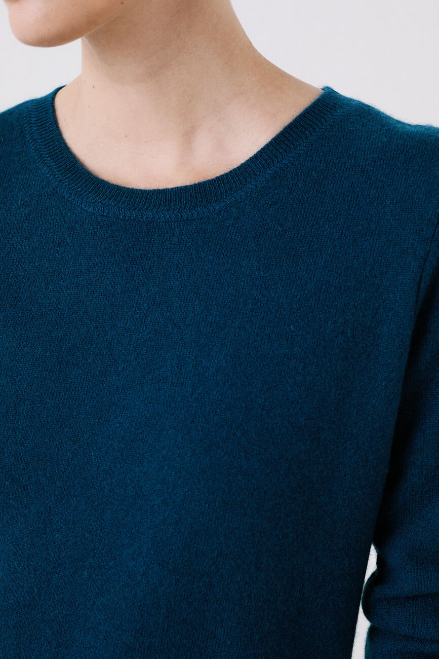 Pull magda2 100 % cachemire bleu canard femme