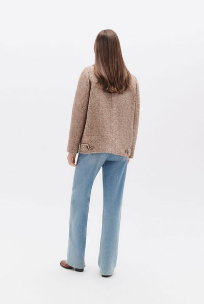 Manteau goa marron cognac femme