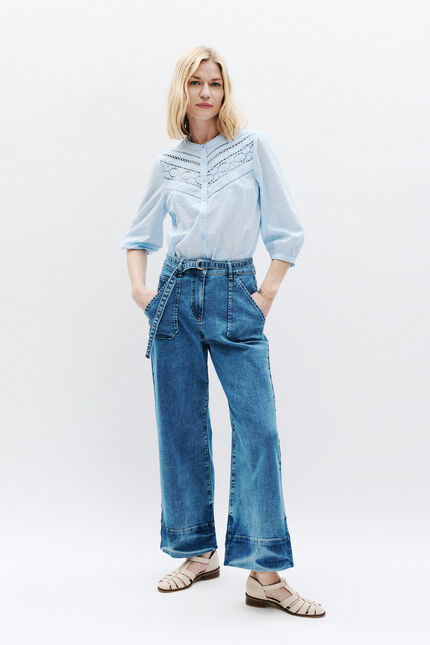 Broek Positani denim baby blauw vrouw