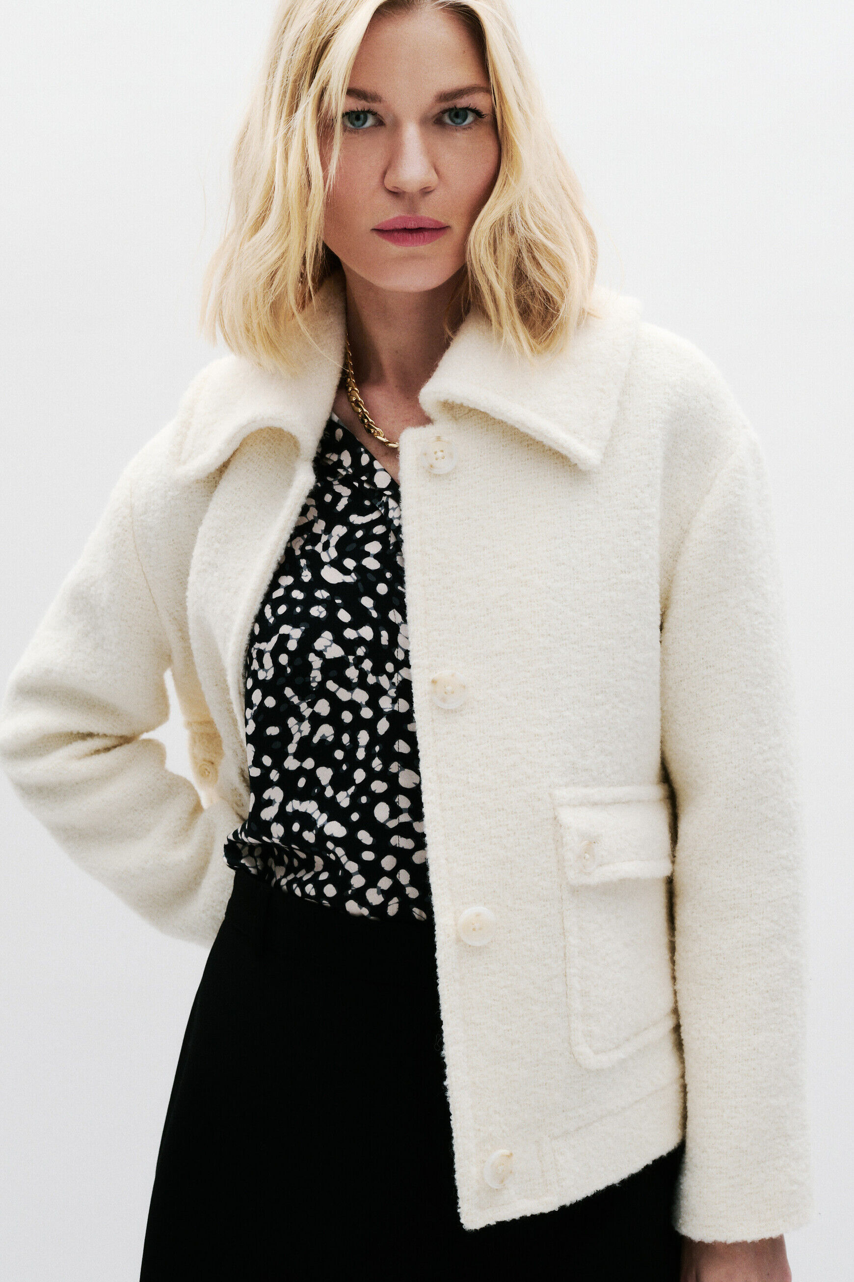 Manteau Giro ecru femme