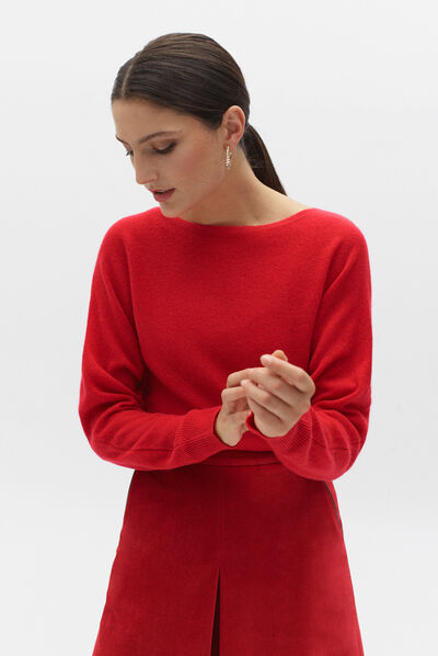 pull marie 100% cachemire rouge femme