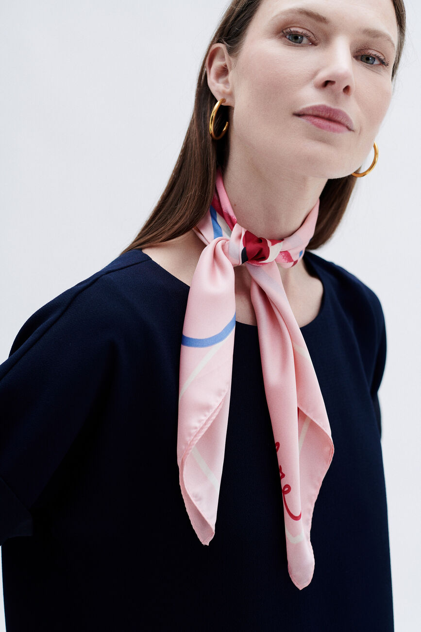 Foulard octobre rose rose femme