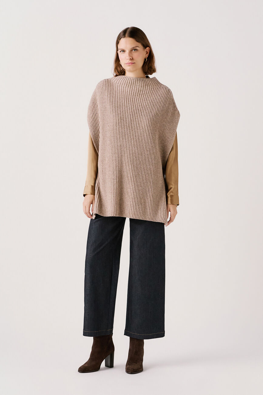 halba poncho taupe woman
