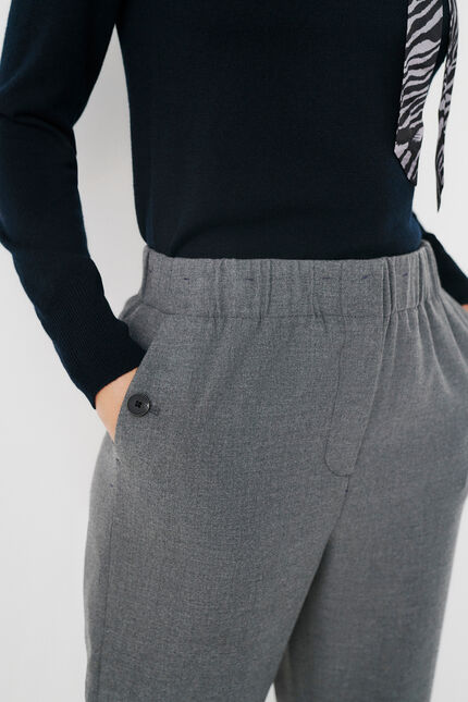 Pantalon prestance gris femme