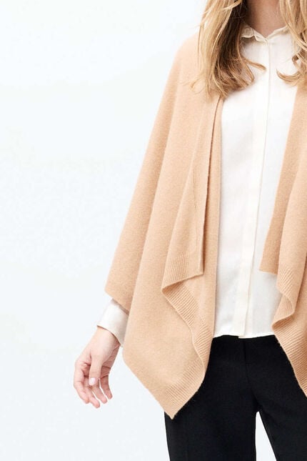 Poncho hera 100% cachemire camel femme
