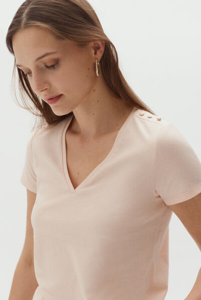 t-shirt manon rose pastel femme