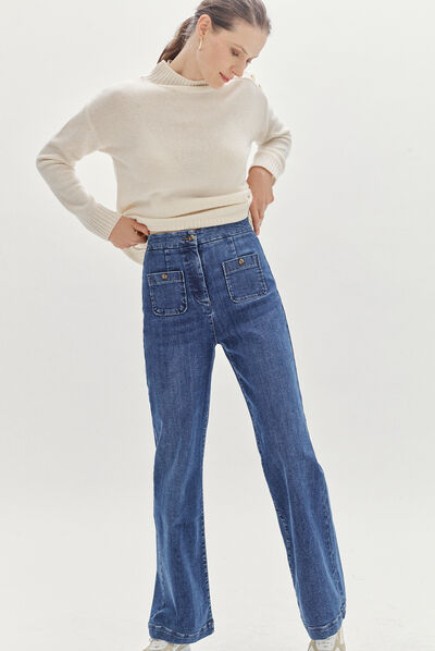 pantalon rima denim stone femme