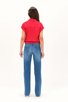 Clivio1 shirt 100% linen light red woman