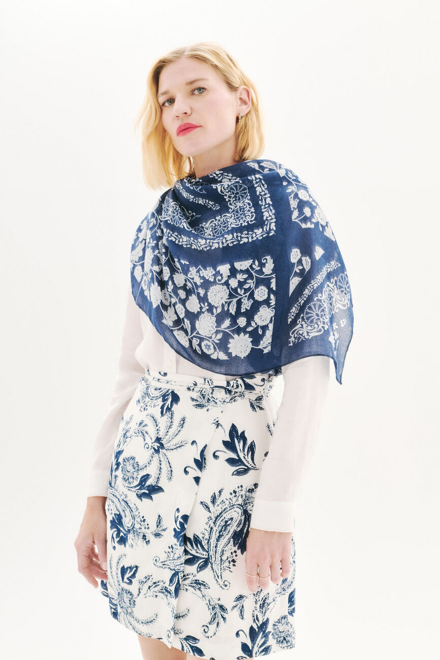 Lysandre scarf navy blue woman
