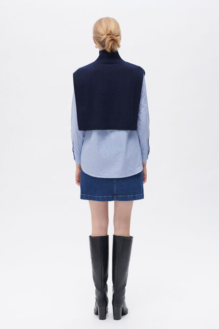 ysee poncho navy blue woman