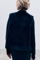 Galette coat navy blue woman