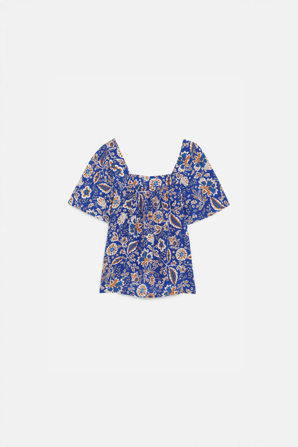 Blouse clem bleu turquoise femme
