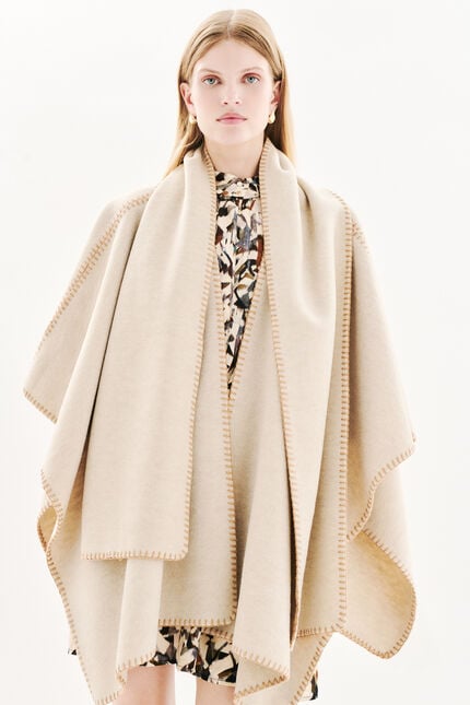 Poncho Hester creme femme