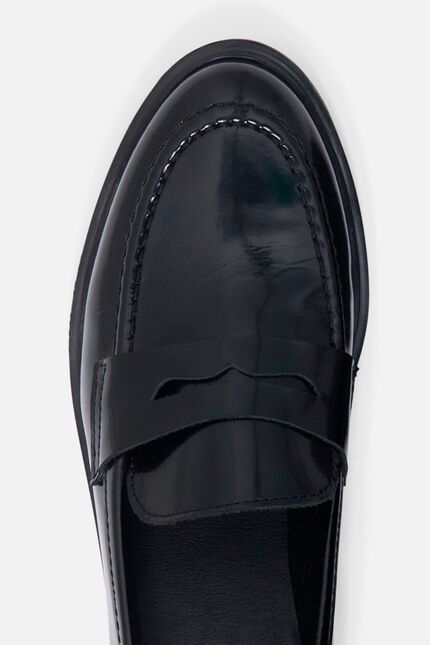 Mocassins Aladine en cuir naturel noir femme