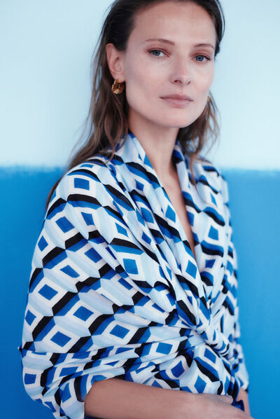 foulard adel bleu femme