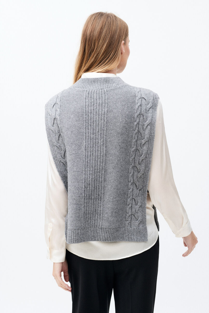 Poncho hiris gris clair femme