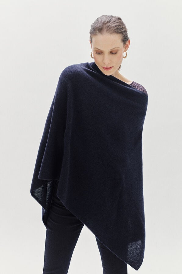 poncho baltimore 100 cachemire bleu marine femme poncho baltimore 100% cachemire bleu marine femme