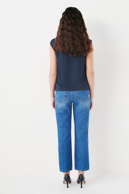 T-shirt tnala bleu marine femme