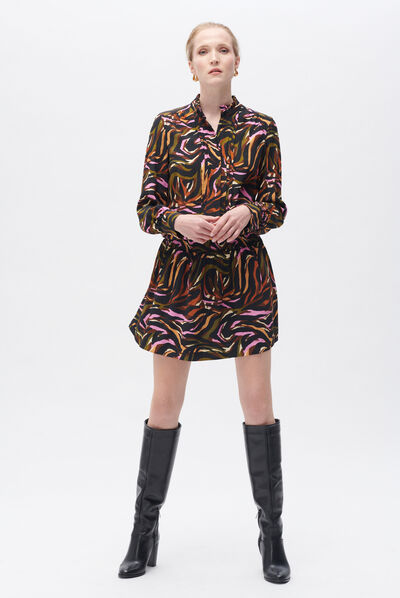 Robe sybil1 marron cognac femme