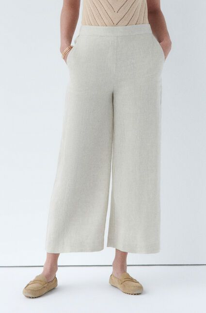 Pantalon pandi 100% lin sable femme