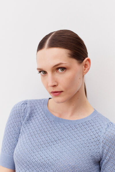 Malha Rosalia denim stone mulher