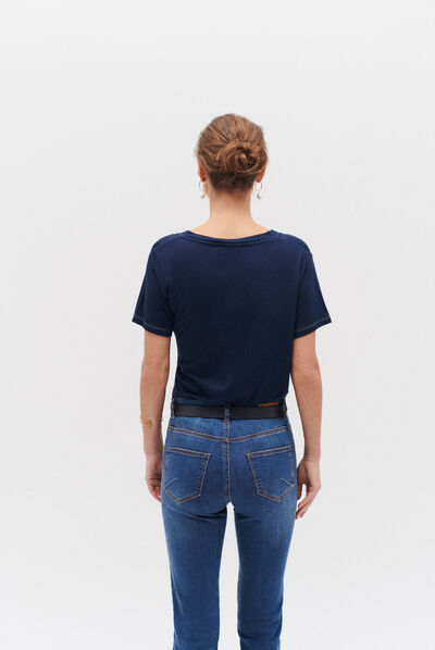 t-shirt anita bleu marine femme