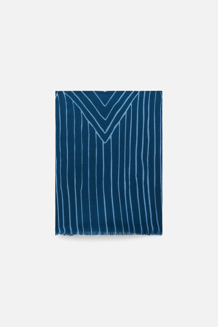 Foulard linea 100 % laine bleu canard femme