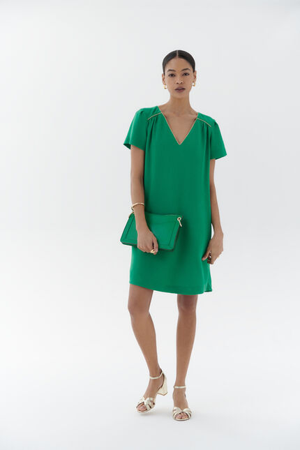 Robe raffy vert menthe femme